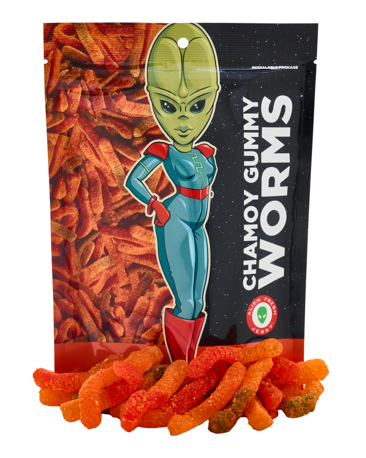 Alien Fresh Jerky Chamoy Gummy Worms