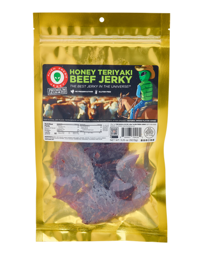 Alien Fresh Jerky - Grass-Fed Beef Jerky Honey Teriyaki Flavor 3.25oz