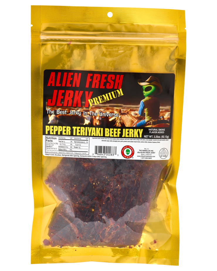 Alien Fresh Jerky Pepper Teriyaki Beef Jerky
Alien Themed Snacks in Baker, CA