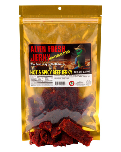 TX Style Hot & Spicy Beef Jerky - 3.25oz - Alien Fresh Jerky
