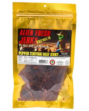 Box of 25 | Pepper Teriyaki Beef Jerky (3.25 oz) - Alien Fresh Jerky